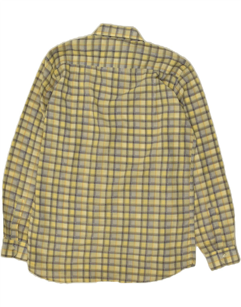 VINTAGE Mens Shirt Medium Yellow Check Vintage Vintage and Second-Hand Vintage from Messina Hembry 