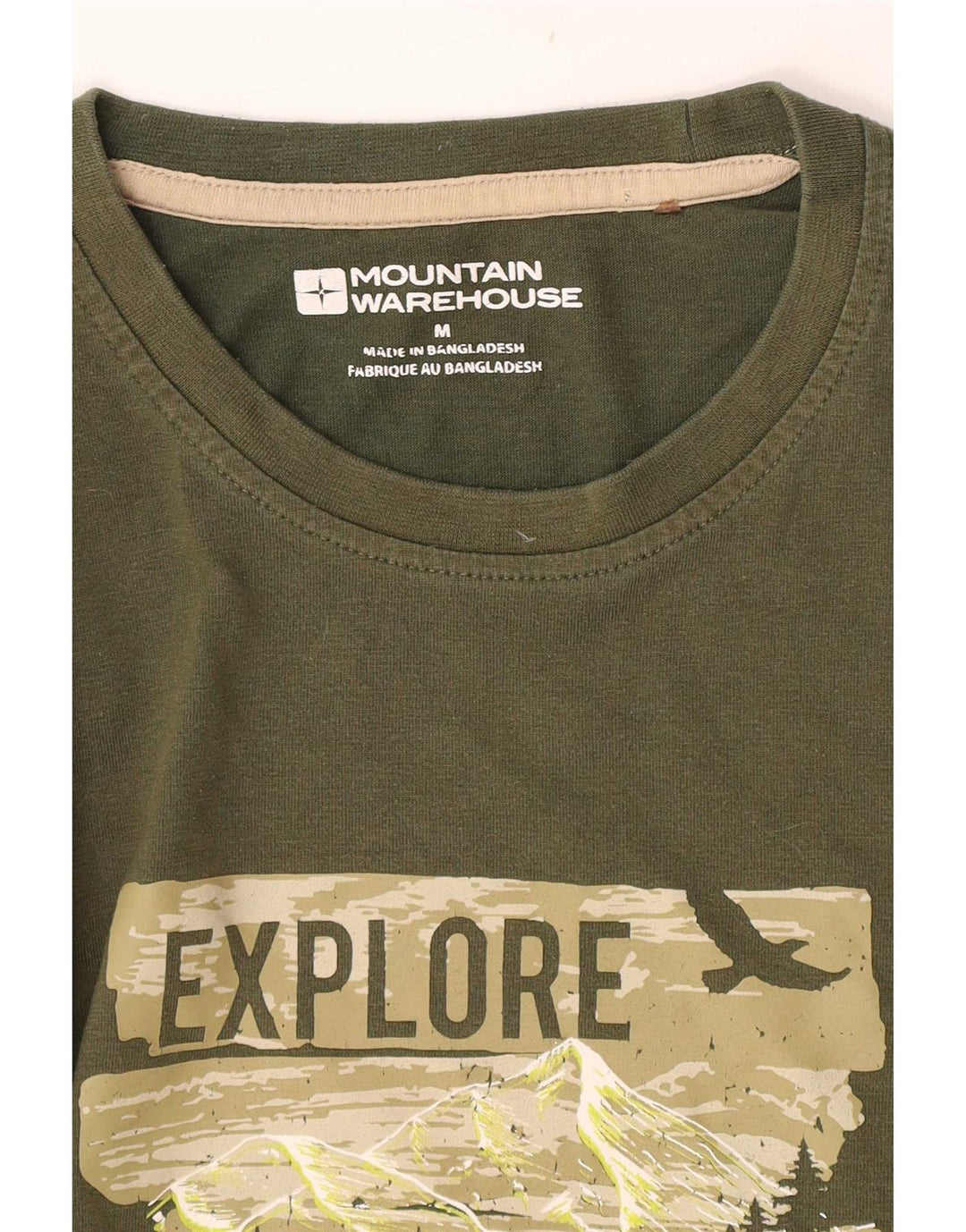 Mountain Warehouse Mens Graphic T-Shirt Top Medium Green