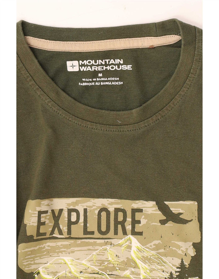 Mountain Warehouse Mens Graphic T-Shirt Top Medium Green