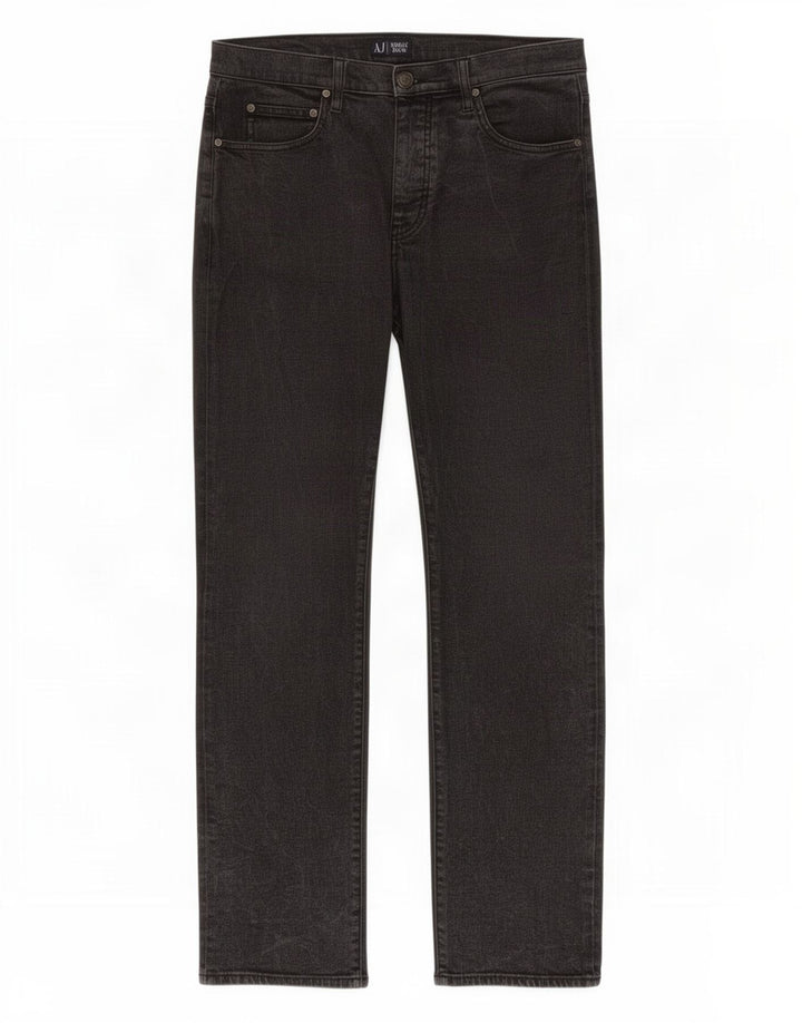Armani Womens Straight Jeans W32 L33 Grey Cotton