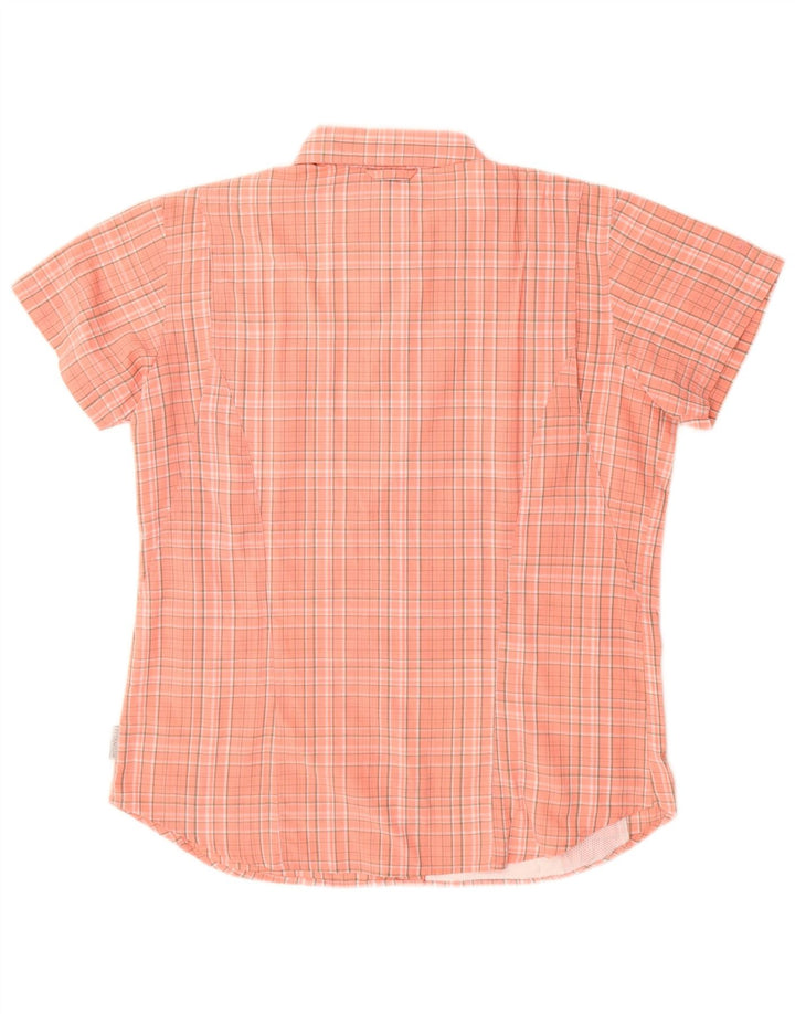 COLUMBIA Womens Short Sleeve Shirt UK 16 Large Pink Check