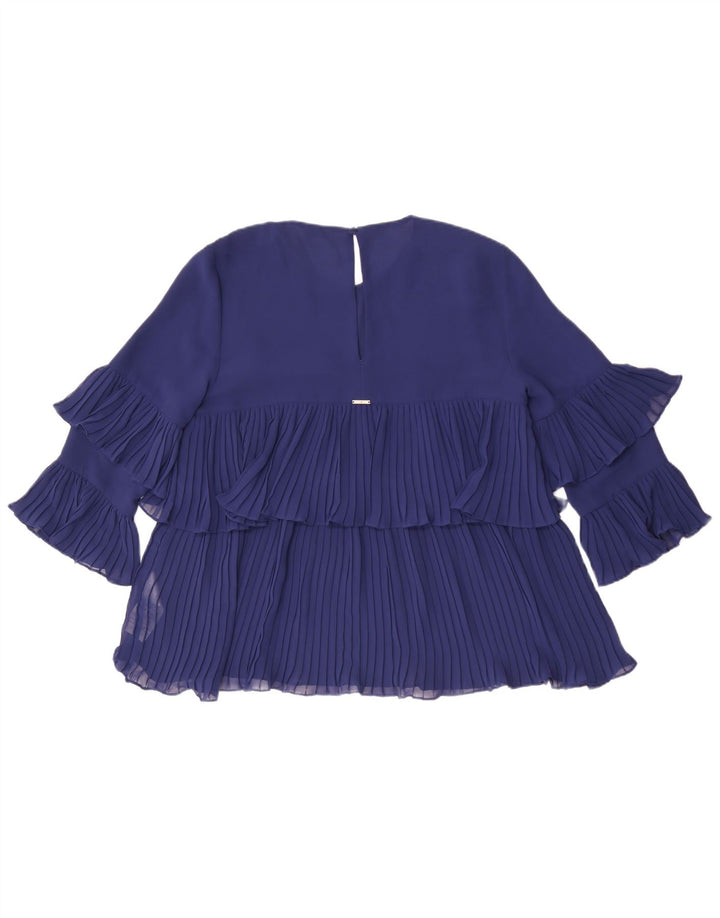 Liu Jo Womens 3/4 Sleeve Blouse Top IT 46 Large Navy Blue Polyester