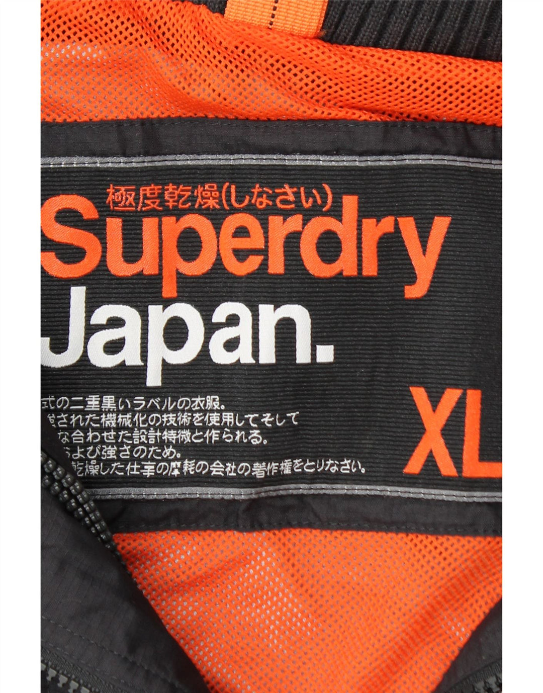 SUPERDRY Womens Graphic Rain Jacket UK 18 XL Black Nylon