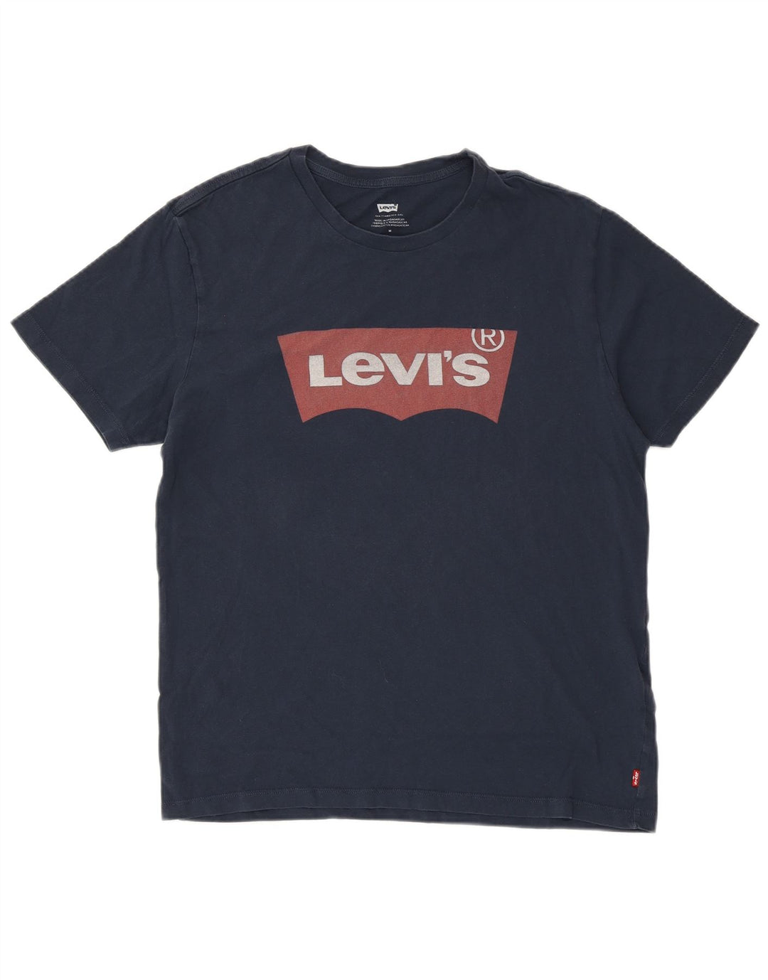 LEVI'S Mens Graphic T-Shirt Top Medium Navy Blue Cotton