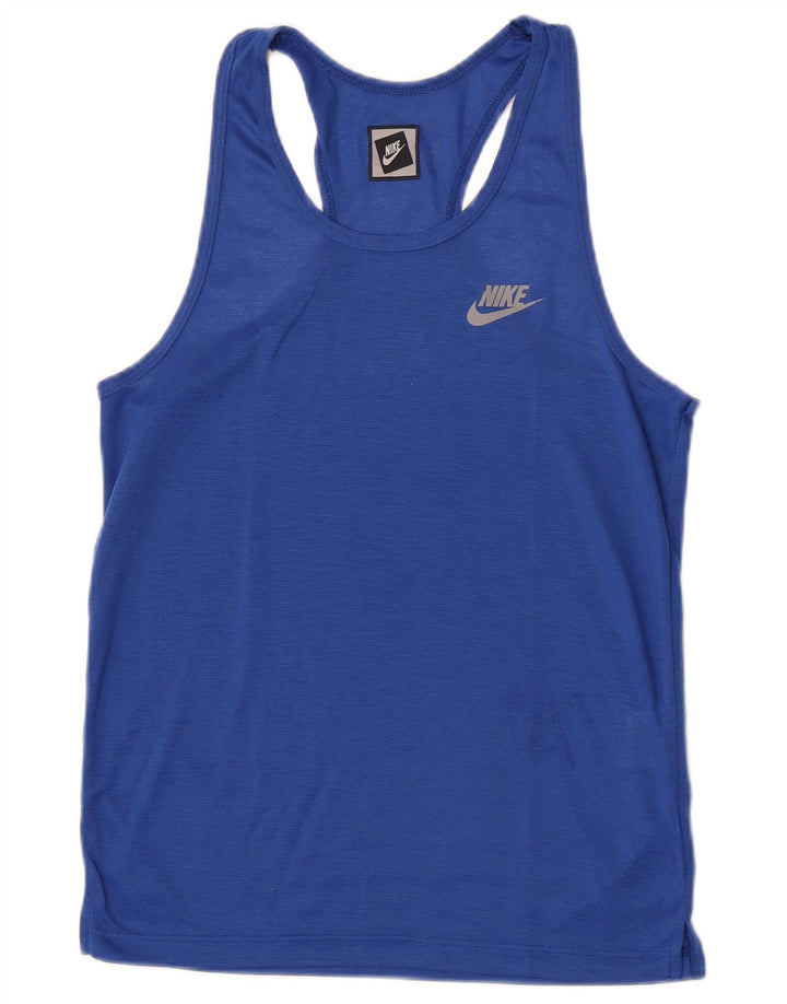 Nike Mens Vest Top UK 39/41 Medium Blue Polyester