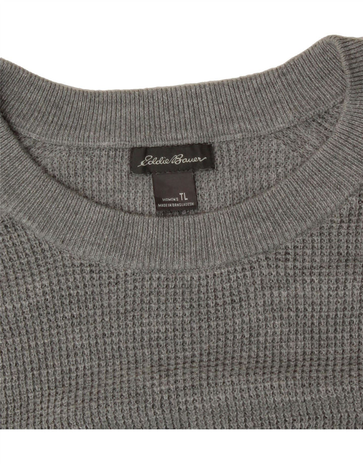 EDDIE BAUER Womens Crew Neck Jumper Sweater UK 16 Large Grey Vintage Eddie Bauer and Second-Hand Eddie Bauer from Messina Hembry 