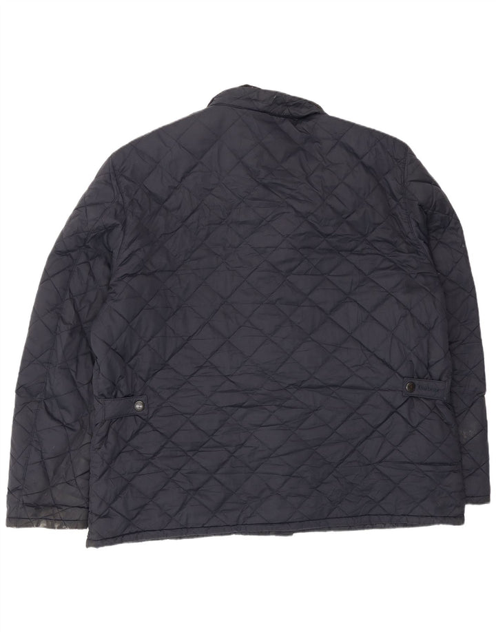 Barbour Mens Quilted Jacket UK 44 2XL Navy Blue Polyester