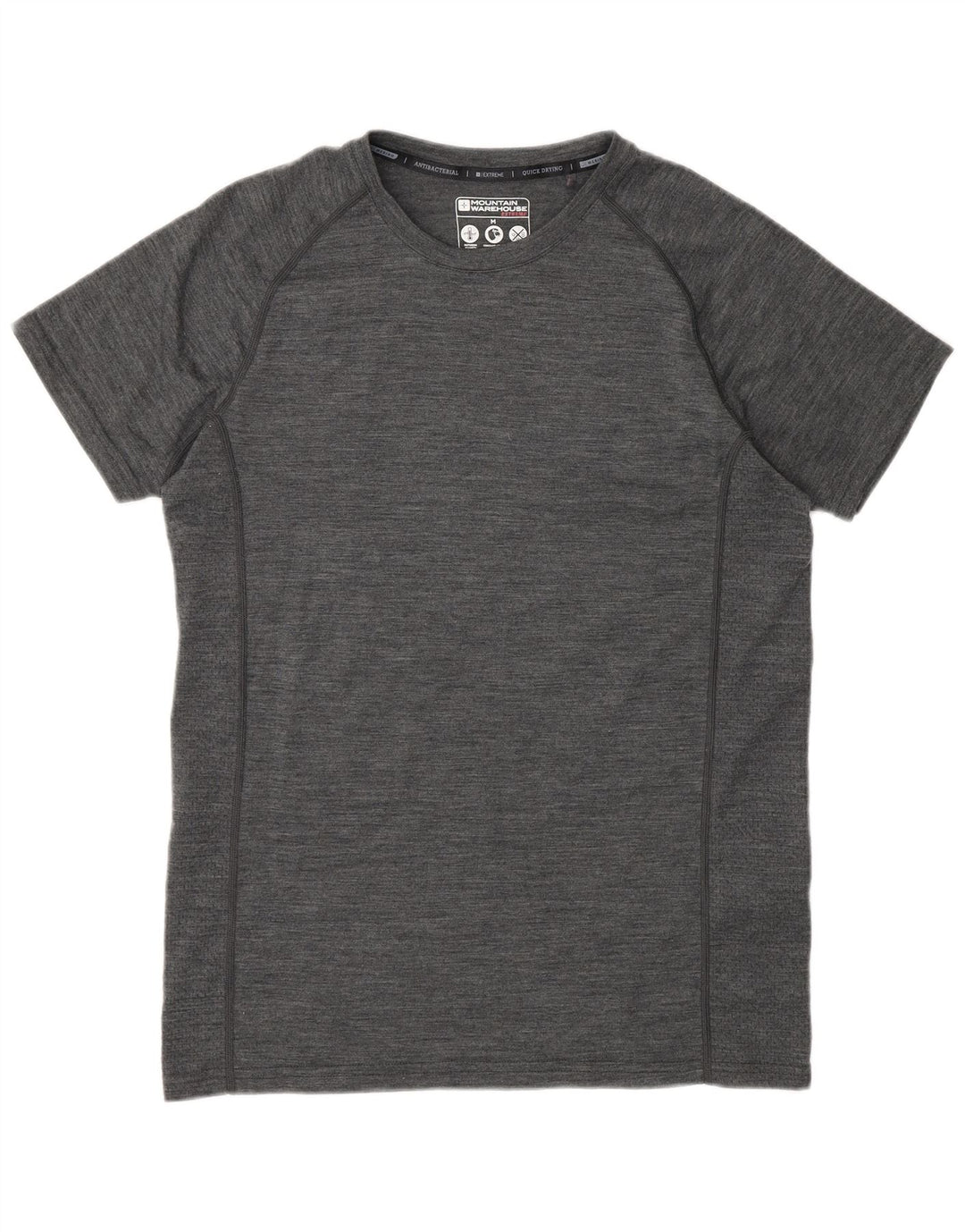 Mountain Warehouse Mens T-Shirt Top Medium Grey Flecked Merino Wool