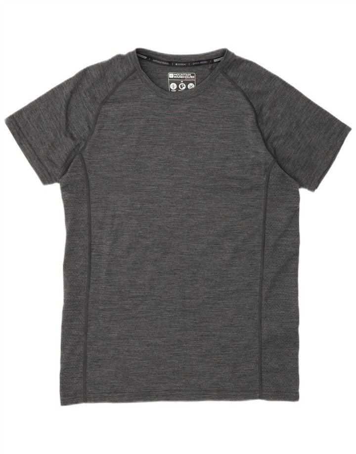 Mountain Warehouse Mens T-Shirt Top Medium Grey Flecked Merino Wool