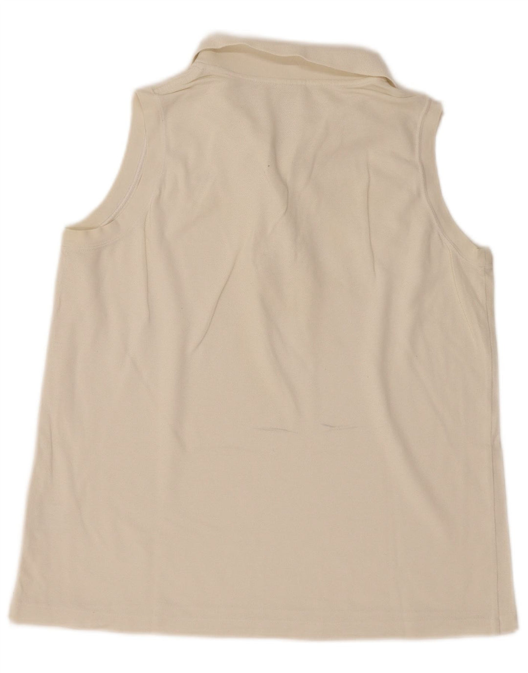 Lacoste Womens Sleeveless Polo Shirt Size 46 XL White