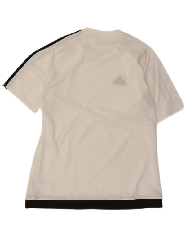 Adidas Mens Climalite T-Shirt Top Medium White Colourblock Polyester