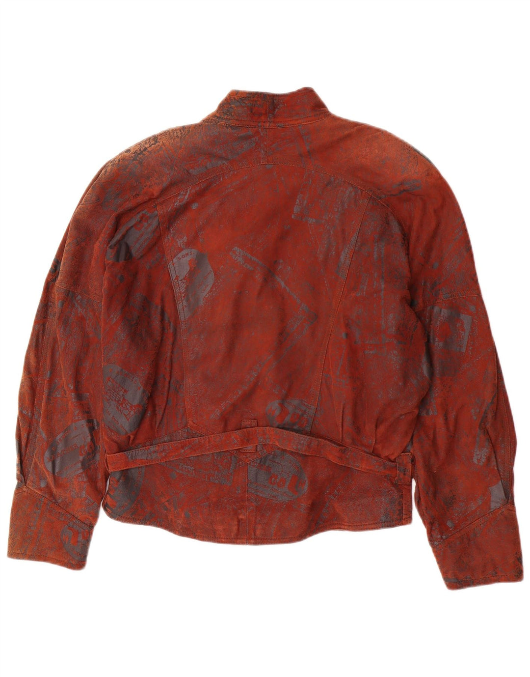 Maddox Womens Oversized Leather Jacket EU 40 Medium Burgundy Leather