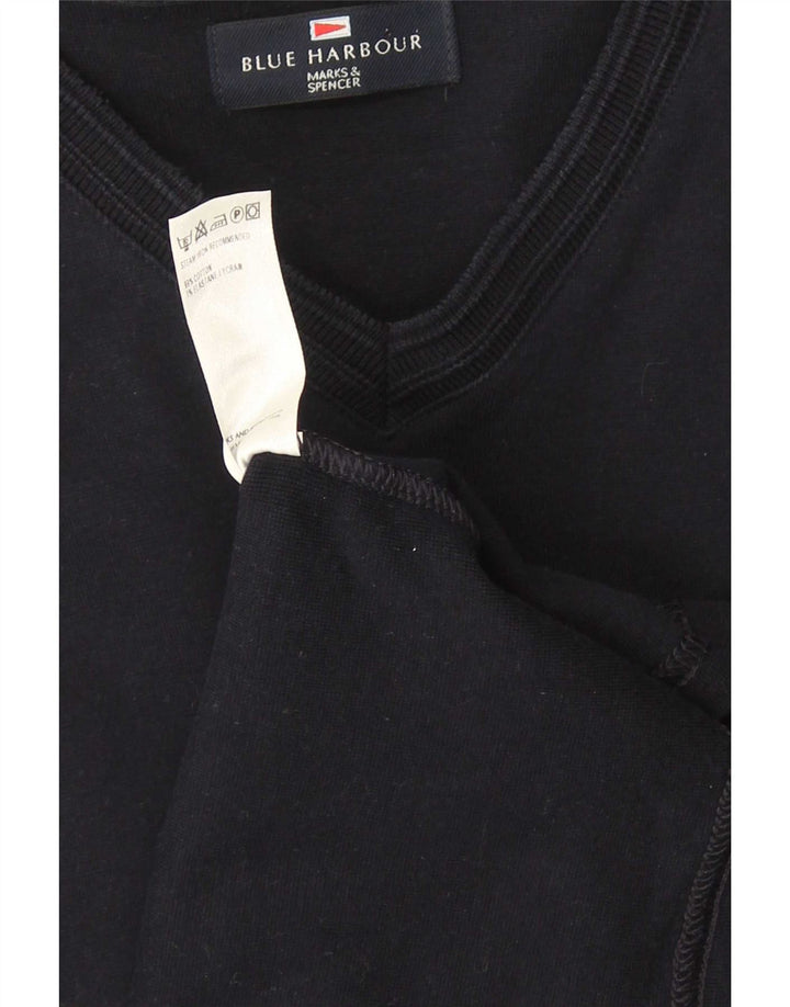 Marks & Spencer Mens Blue Harbour Top Long Sleeve XL Navy Blue Cotton