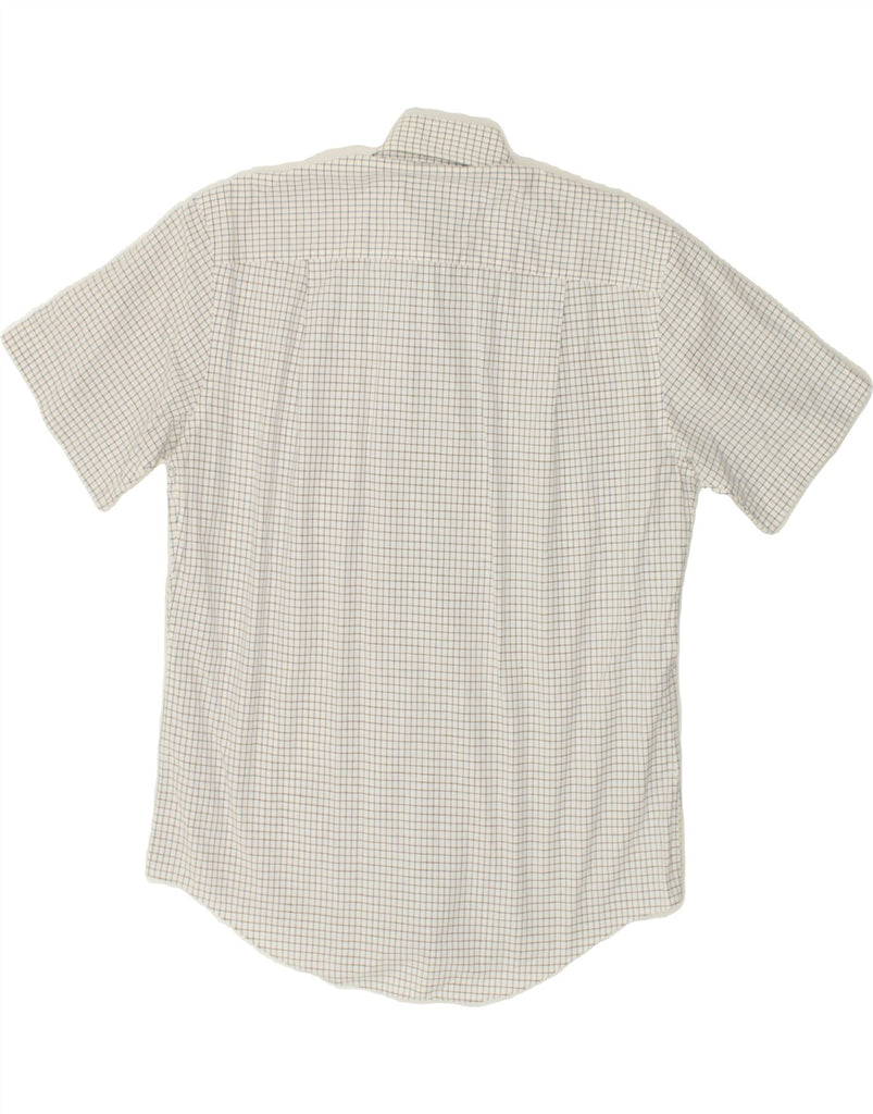 ERMENEGILDO ZEGNA Mens Short Sleeve Shirt Size 15 1/2 Medium White Check Vintage Ermenegildo Zegna and Second-Hand Ermenegildo Zegna from Messina Hembry 