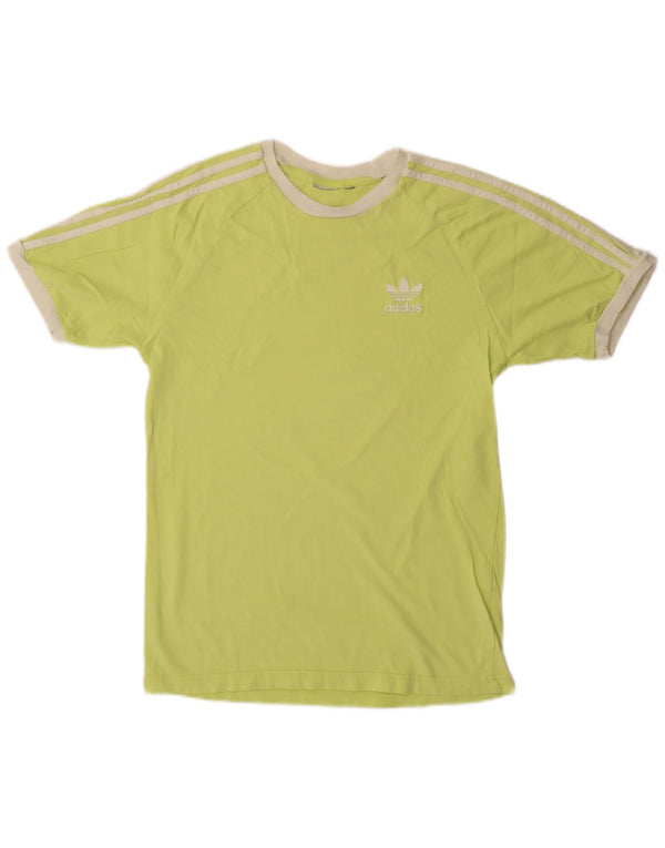 Adidas Womens T-Shirt Top UK 12 Medium Yellow