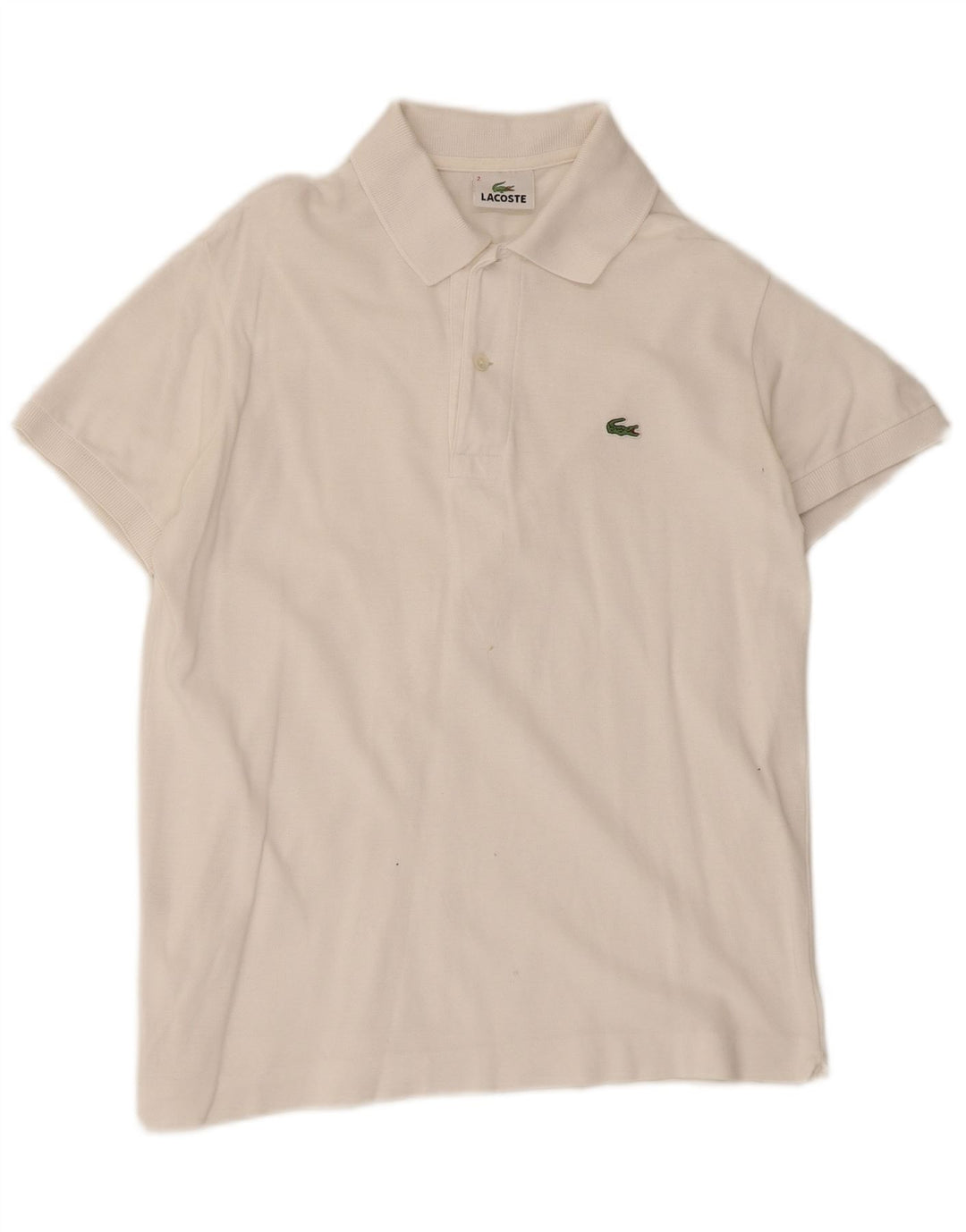 Lacoste Mens Polo Shirt Size 2 XS White Cotton