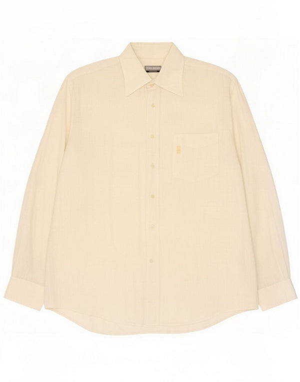 Pal Zileri Mens Shirt XL Off White Linen