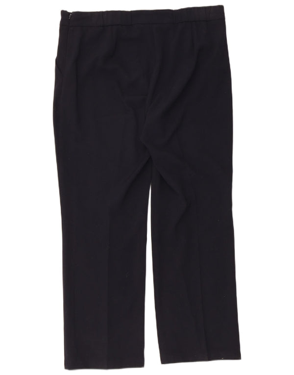 Marks & Spencer Womens Casual Trousers UK 14 Large W34 L27 Navy Blue