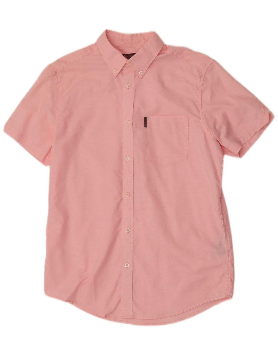 Ben Sherman Mens Short Sleeve Shirt Medium Pink Cotton