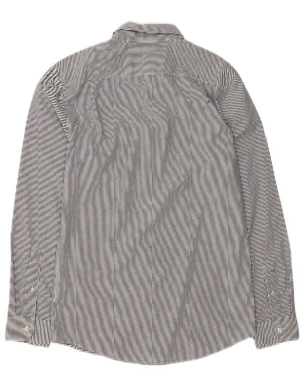 Jack Wills Mens Classic Fit Shirt Small Grey Pinstripe Cotton