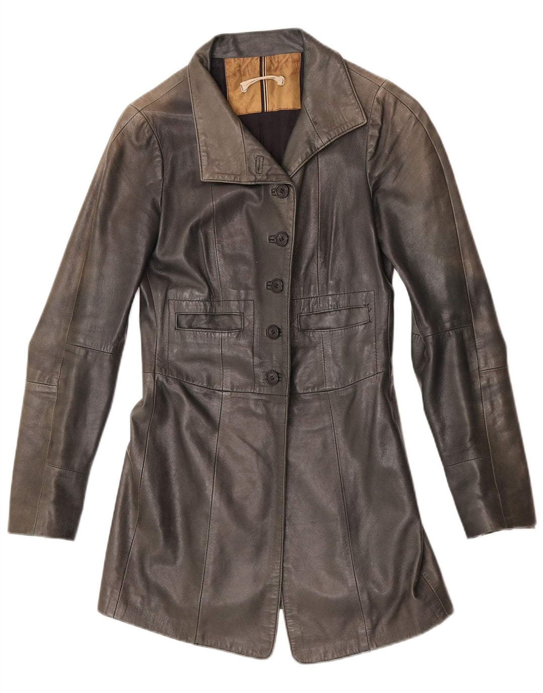 Vintage Womens Leather Jacket IT 40 Small Green Leather