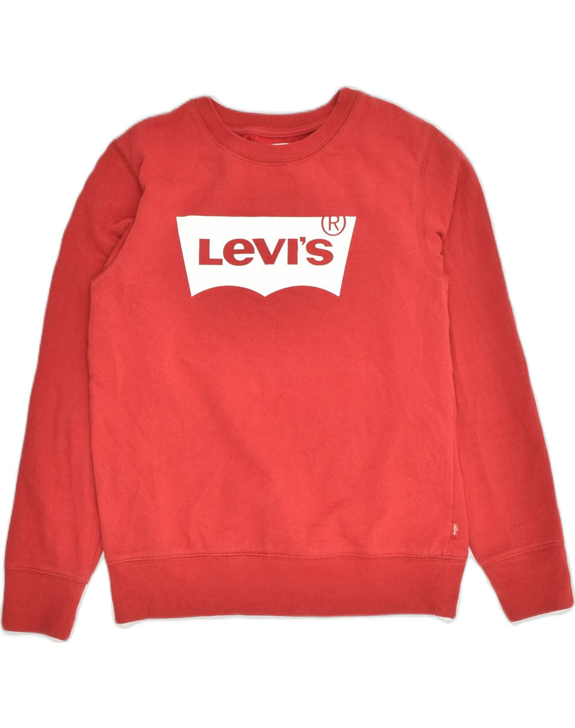 LEVI'S Boys Graphic Sweatshirt Jumper 13-14 Years Red Cotton | Vintage Levi's | Thrift | Second-Hand Levi's | Used Clothing | Messina Hembry 