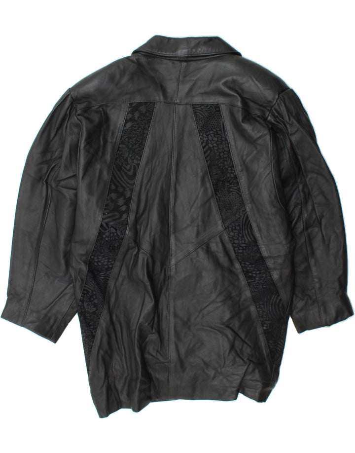 YORN Womens Leather Coat IT 42 Medium Black Leather Vintage Yorn and Second-Hand Yorn from Messina Hembry 