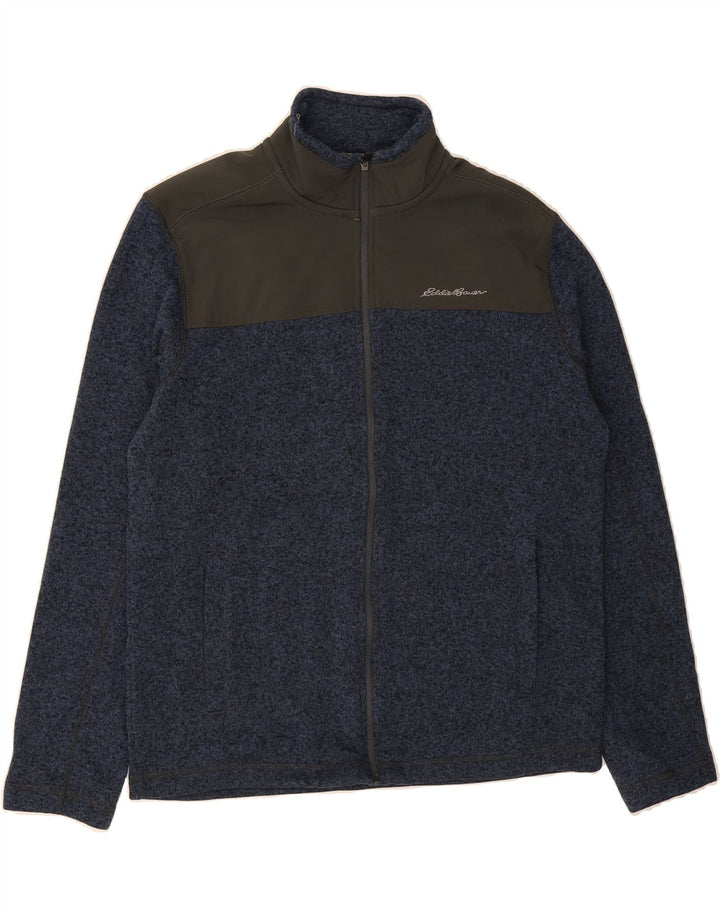 EDDIE BAUER Mens Tracksuit Top Jacket Large Navy Blue Colourblock Vintage Eddie Bauer and Second-Hand Eddie Bauer from Messina Hembry 