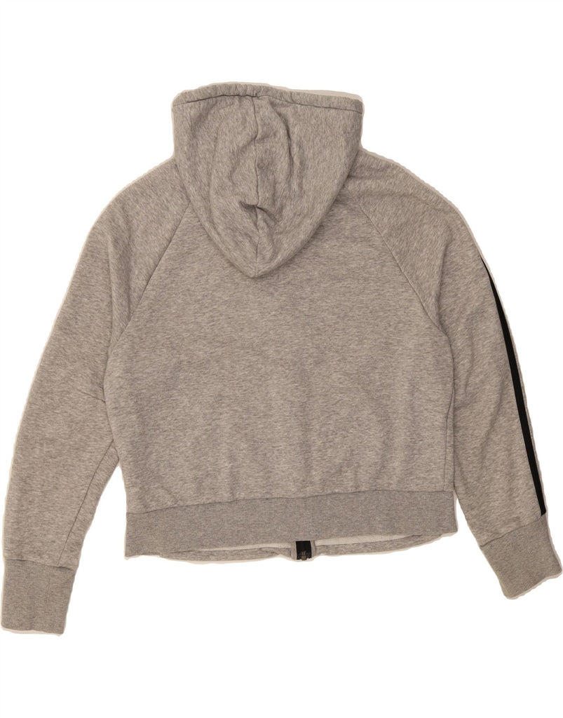 ADIDAS Womens Oversized Zip Hoodie Sweater UK 8/10 Small Grey Cotton Vintage Adidas and Second-Hand Adidas from Messina Hembry 