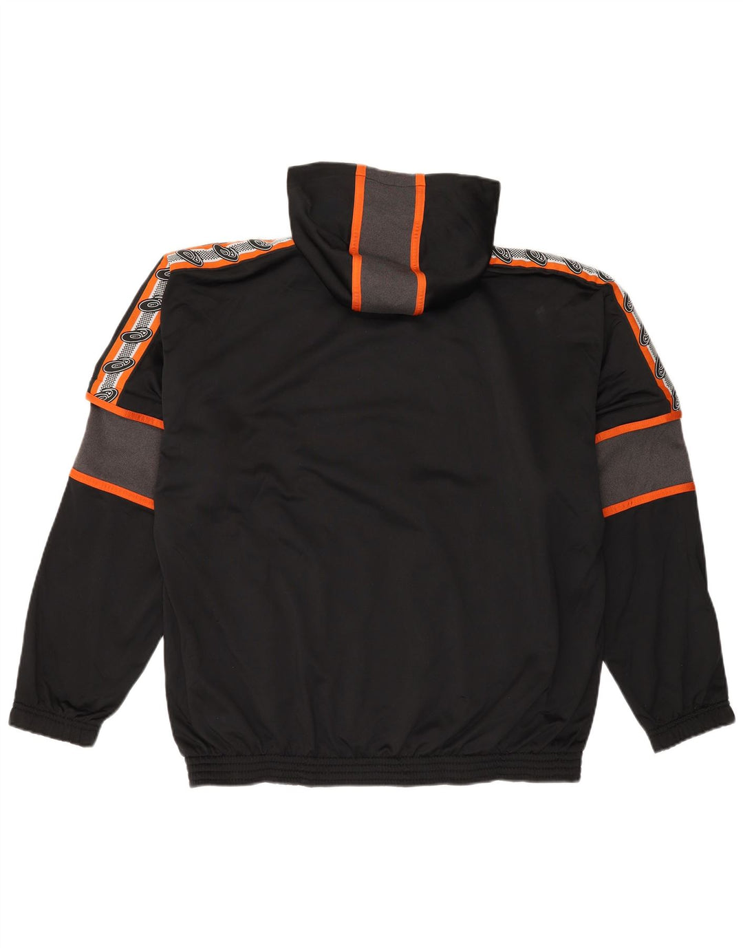 ASICS Mens Hooded Tracksuit Top Jacket XL Black Colourblock Polyester