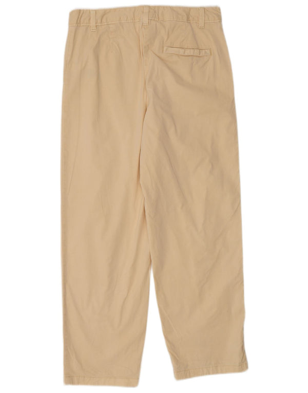 Marks & Spencer Womens Straight Chino Trousers UK 12 Medium W30 L27 Beige