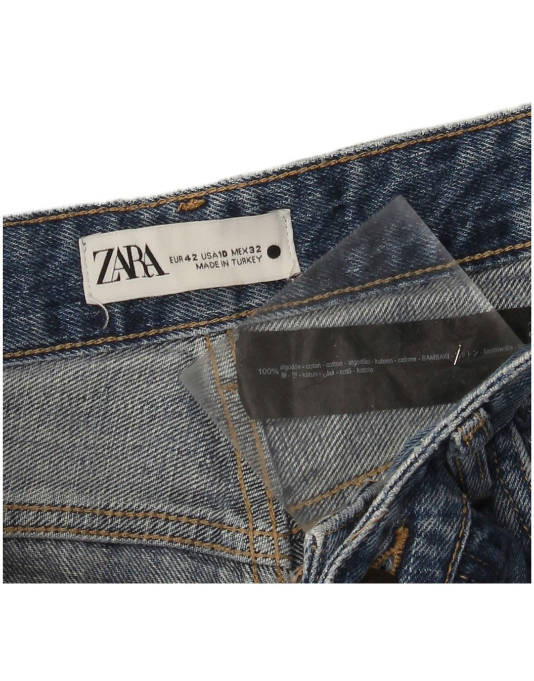 Zara Womens Straight Jeans EU 42 Large W32 L31 Blue Cotton