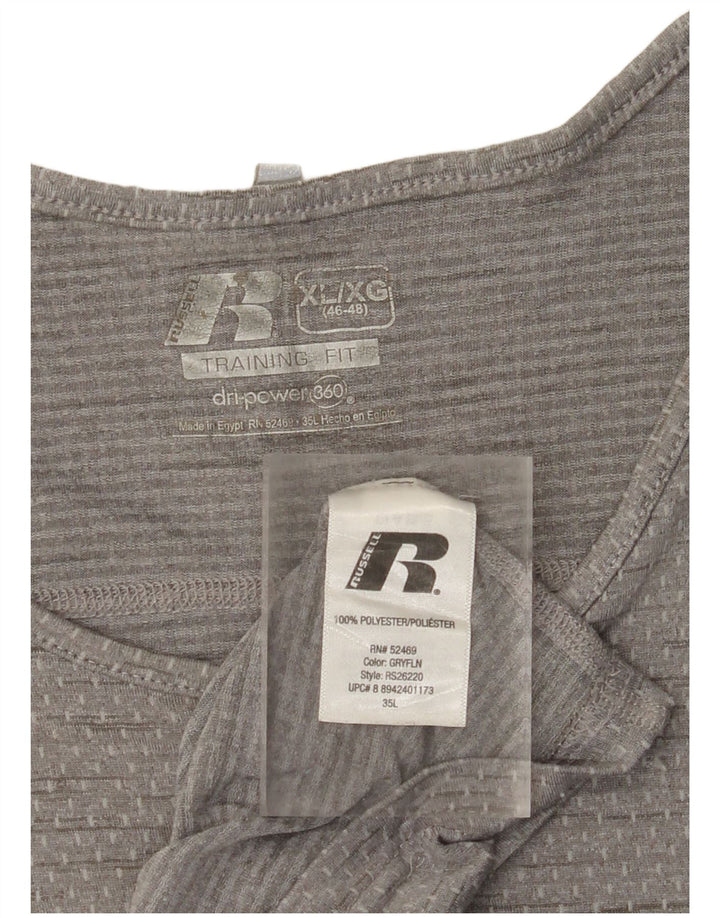 RUSSELL ATHLETIC Mens Dri-Power Vest Top UK 46/48 XL Grey Flecked
