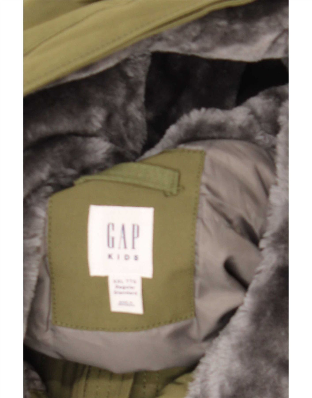 Gap Boys Hooded Parka Jacket 13-14 Years Khaki Polyester