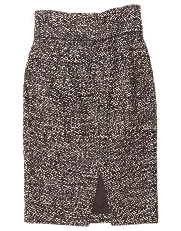 Zara Womens Pencil Skirt Small W26 Black Flecked Acrylic