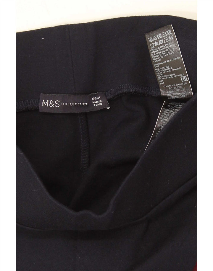 Marks & Spencer Womens Crop Leggings UK 10 Small Navy Blue Viscose