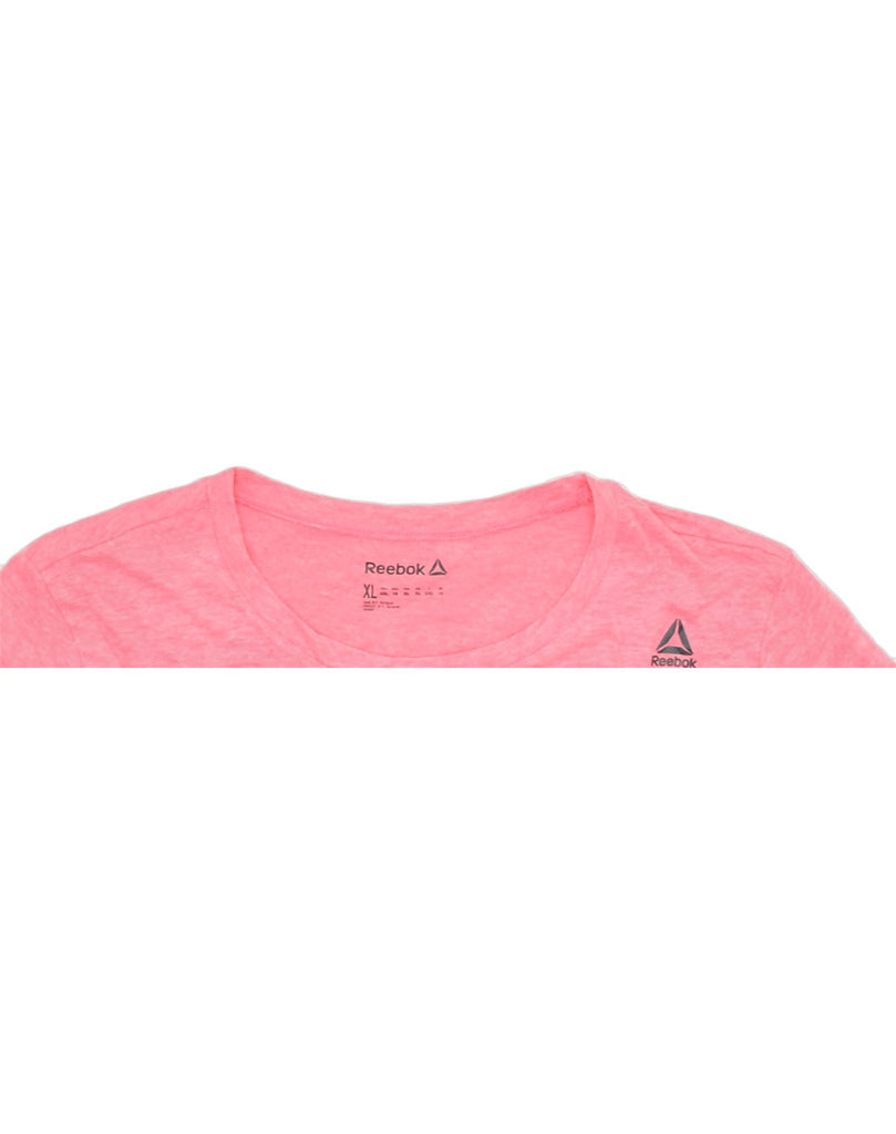 REEBOK Womens T-Shirt Top UK 18  XL Pink Cotton | Vintage | Thrift | Second-Hand | Used Clothing | Messina Hembry 