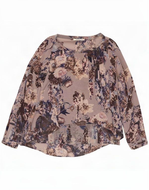 Marella Womens Long Sleeve Blouse Top UK 8 Small Purple Floral