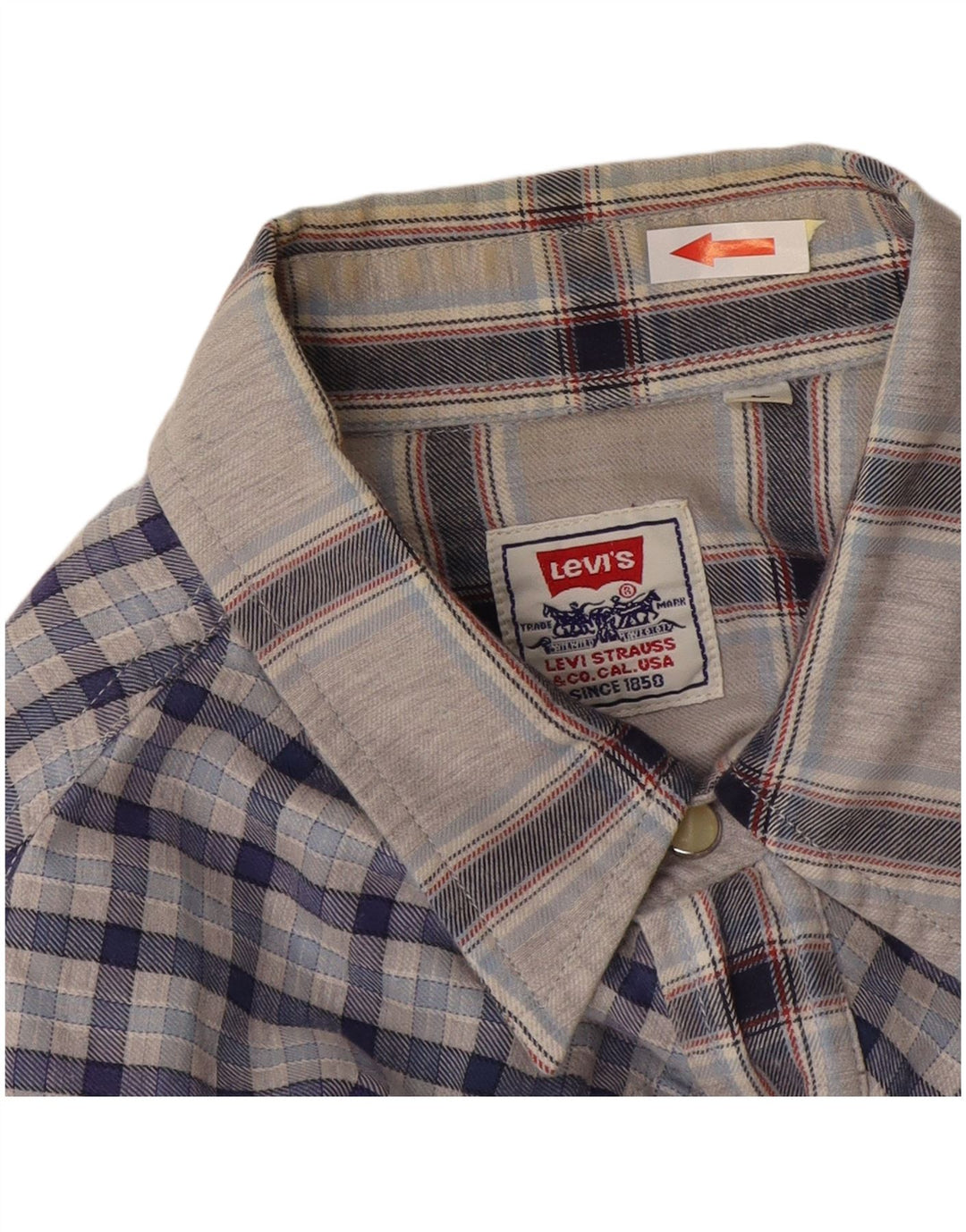 Levi's Mens Shirt Large Grey Check Cotton