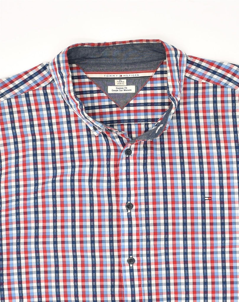 TOMMY HILFIGER Mens Custom Fit Shirt XL Red Check Cotton | Vintage Tommy Hilfiger | Thrift | Second-Hand Tommy Hilfiger | Used Clothing | Messina Hembry 