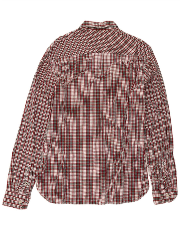 Timberland Mens Shirt Large Red Check Cotton