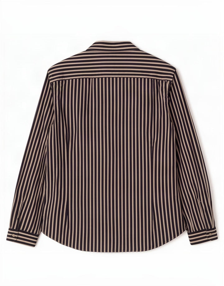 Massimo Dutti Mens Shirt 2XL Navy Blue Striped