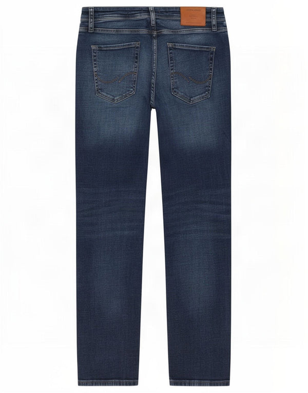 Jack & Jones Mens Clark Regular Straight Jeans W30 L32 Blue Cotton