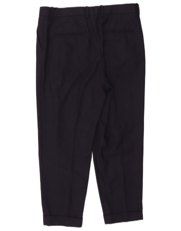 Cos Womens Pegged Cropped Trousers EU 40 Medium W36 L25 Navy Blue Wool
