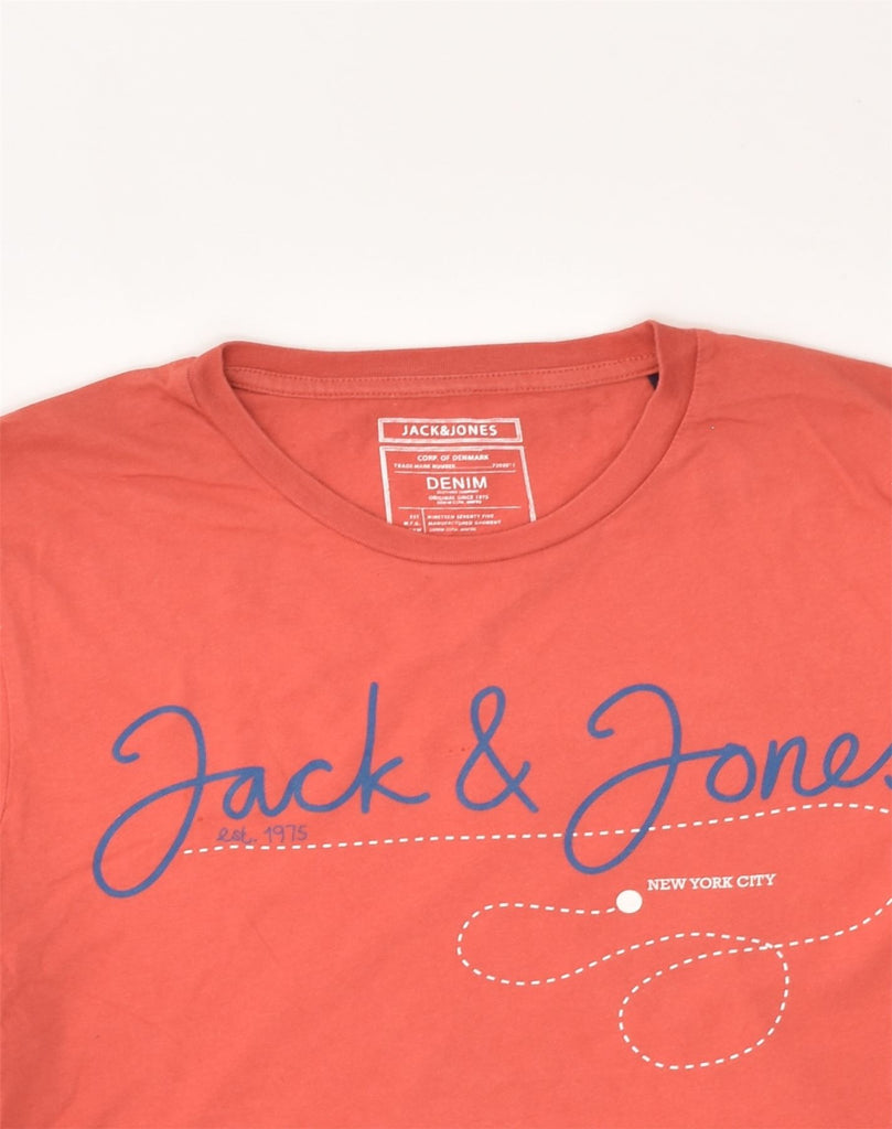 JACK & JONES Mens Graphic T-Shirt Top Large Red Cotton | Vintage Jack & Jones | Thrift | Second-Hand Jack & Jones | Used Clothing | Messina Hembry 