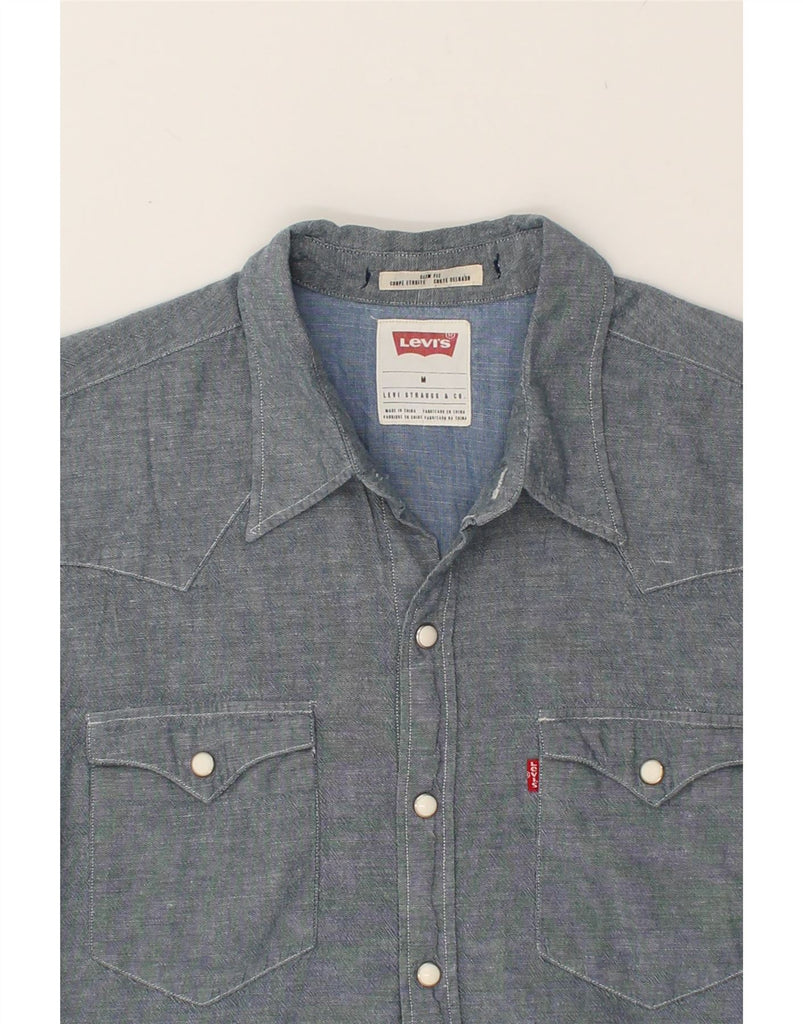 LEVI'S Mens Coupe Standard Slim Fit Shirt Medium Grey Cotton | Vintage Levi's | Thrift | Second-Hand Levi's | Used Clothing | Messina Hembry 
