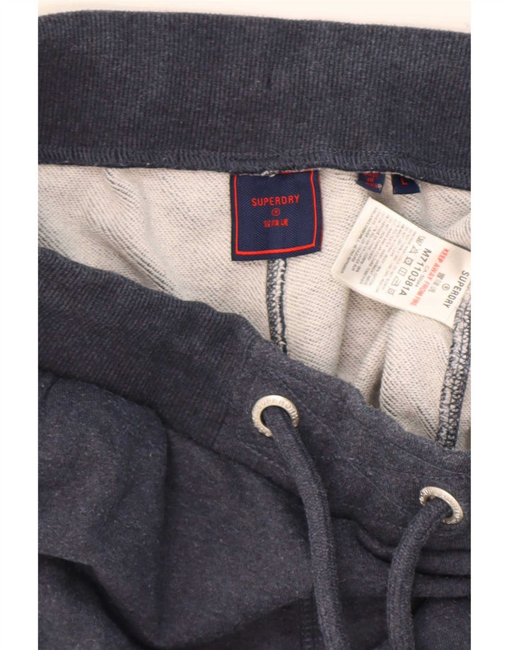 Superdry Mens Sport Shorts Large Navy Blue Cotton