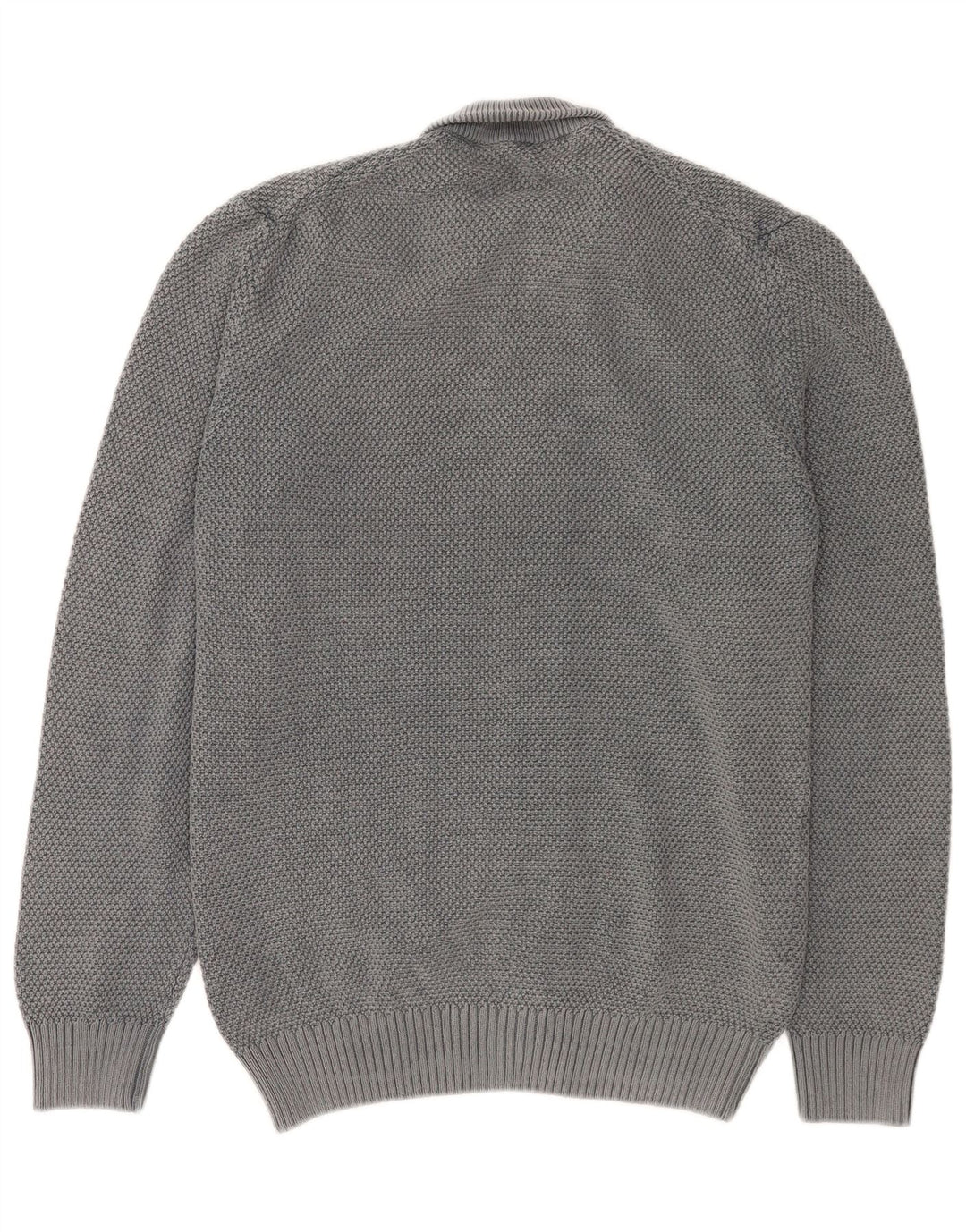 Trussardi Jeans Mens Cardigan Sweater Medium Grey Cotton