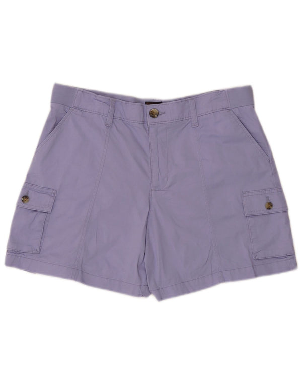 Lee Womens High Waist Cargo Shorts US 14 XL W34 Purple Cotton