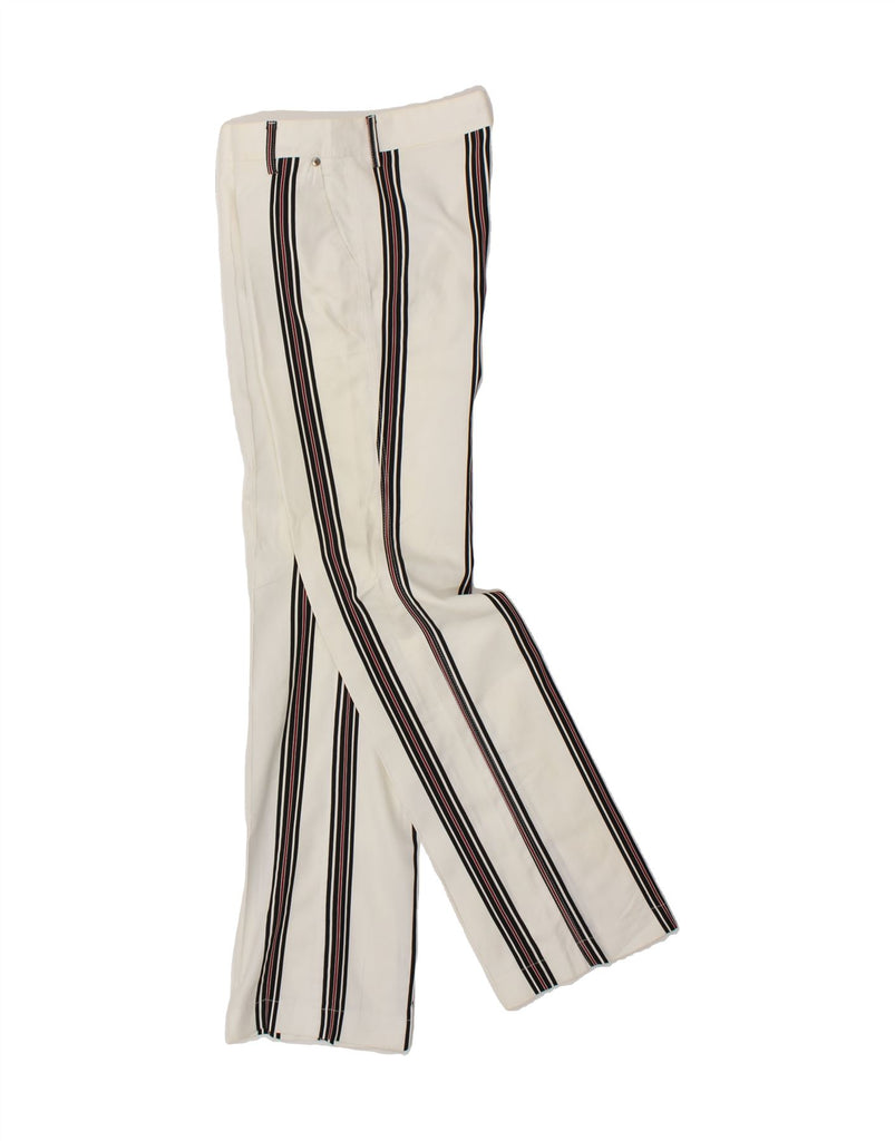 VINTAGE Womens Straight Chino Trousers UK 42 Medium W32 L34 White Striped Vintage Vintage and Second-Hand Vintage from Messina Hembry 